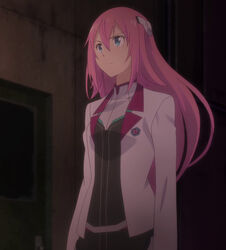  female gakusen_toshi_asterisk green_eyes julis-alexia_von_riessfeld long_hair pink_hair screencap solo 