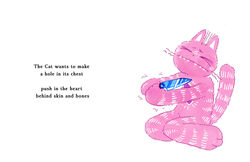  ambiguous_gender anthro closed_eyes domestic_cat eliasericson felid feline felis fur handpaw hindpaw holding_knife holding_object knife mammal markings paws pink_body pink_fur prick_ears self_harm sitting solo striped_body striped_fur striped_markings striped_tail stripes tail tail_markings teeth toony whiskers 