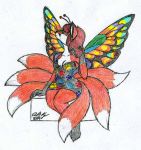  alynna antennae_(anatomy) anthro canid canine fairy female fox mammal multi_tail rainbow solo tail unknown_artist 