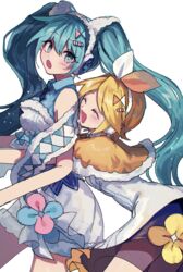  danjou_sora hatsune_miku headphones kagamine_rin magical_mirai see_through vocaloid 