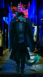  2014 9:16 anthro archived_source biped blue_eyes city city_background dragon fredryk_phox fur furred_dragon furred_scalie hair hi_res looking_aside male multicolored_body multicolored_fur multicolored_hair multicolored_tail mythological_creature mythological_scalie mythology photo_background photography_(artwork) rainbow_tail scalie solo stripes tail two_tone_body two_tone_fur two_tone_hair walking wings 