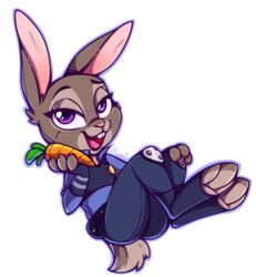  2019 alpha_channel anthro buckteeth carrot_pen clothed clothing disney esmeia fully_clothed fur grey_body grey_fur holding_object judy_hopps lagomorph leporid looking_at_viewer mammal open_mouth open_smile police police_uniform purple_eyes rabbit simple_background smile solo teeth toeless_legwear transparent_background uniform zootopia 