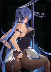  :o animal_ears arched_back armband arms_behind_back ass ass_focus azitama_atsushi_(attyuu) azur_lane bare_shoulders black_leotard blue_eyes blue_hair bodystocking breasts cola cuffs curvy female from_behind from_side hand_on_own_ass hand_on_own_hip headgear large_breasts leg_up legs_apart leotard long_hair looking_to_the_side new_jersey_(azur_lane) new_jersey_(exhilarating_steps!)_(azur_lane) official_alternate_costume open_mouth oversized_breast_cup pantyhose playboy_bunny pole pole_dancing rabbit_ears see-through shiny_clothes shiny_skin sideboob sleeve_cuffs solo spread_legs squatting stripper stripper_pole thick_thighs thighs thong_leotard 