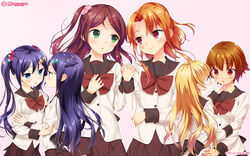  kimishima_ai kimishima_aya misawa_nagisa onohara_hazuki sei_mikaeru_joshi_gakuen seifuku sono_hanabira_ni_kuchizuke_wo suou_manami tagme takahata_rina yuri 