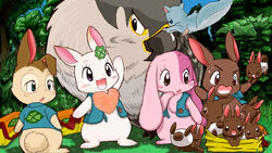  anthro avian baby beak bird blue_body blue_eyes blue_fur brother_(lore) brown_body brown_eyes brown_fur chest_tuft clothing clover_(happy_happy_clover) clover_(plant) daww domestic_rabbit eyelashes eyewear falcon falconid female fluffy fluffy_tail flying_squirrel fur gaku&#039;s_baby_brothers glasses green_eyes group happy_happy_clover heart_symbol hickory_(happy_happy_clover) hirari_(happy_happy_clover) kale&#039;s_baby_brothers kale_(happy_happy_clover) lagomorph leporid litter_(animal) long_ears lop_rabbit male mallow_(happy_happy_clover) mammal membrane_(anatomy) orange_body orange_fur oryctolagus patagium pink_body pink_fur pixiv plant purple_eyes rabbit rodent sayuri_tatsuyama sciurid shallot_(happy_happy_clover) shamrock short_fur sibling_(lore) size_difference tail topwear triplets_(lore) tuft vest white_body white_fur wings yellow_body yellow_fur young はいいろ_うさぎ 