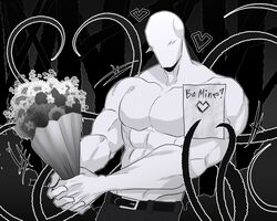  &lt;3 1boy 1male creepypasta flower gay male male_focus male_only male_solo mrputt muscular romantic slenderman solo solo_male valentine&#039;s_day yaoi 