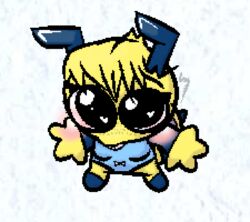  antennae_(anatomy) anthro arthropod arthropod_abdomen bangs bee big_eyes blessed_image blush bow_ribbon buckteeth chibi clothing cowlick digital_media_(artwork) donna_(r3znor_x) eyelashes female fototeta hair heart_eyes heart_symbol hymenopteran insects leotard multicolored_body pixel_(artwork) r3znor_x solo stinger_(anatomy) teeth two_tone_body yellow_body 