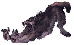  2021 anthro canid canine canis hi_res male mammal muscular muscular_anthro muscular_male mythological_canine mythological_creature mythology nmvsolidus open_mouth rakan scar solo stretching were werecanid werecanine werewolf wolf yawn yawning_position 