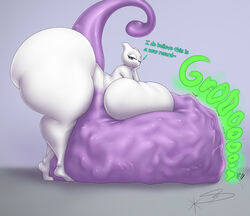  1girls absurd_res anthro ass belly belly_on_ground bestiality big_belly big_thighs breasts bulge dialogue digestion digestion_noises digital_media_(artwork) enormous_ass felid feline female female_only gigantic_thighs hi_res huge_belly huge_thighs hyper hyper_ass hyper_belly hyper_breasts hyper_butt larger_female legendary_pok&eacute;mon mass_vore mewtwo nintendo nude pok&eacute;mon_(species) pokemon pokemon_(creature) pokephilia post_vore pred purple_belly purple_eyes rumbling_stomach size_difference smile solo starstrikex stomach_bulge stomach_noises thick thick_thighs thighs video_games vore wide_hips 