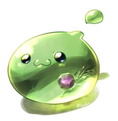  :3 commentary_request lowres no_humans poporing ragnarok_online rouko605 signature slime_(creature) transparent_background 