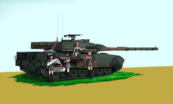  4girls absurdres against_vehicle animal_hat aqua_eyes arm_at_side black_footwear black_hair black_hairband blue_eyes blunt_bangs bob_cut breasts brown_hair bundeswehr buttons cannon cape cat_hat caterpillar_tracks character_name commentary cross dark-skinned_female dark_skin day double-breasted english_commentary farmuhan full_body glasses gold_trim grass green_eyes grey_cape grey_jacket grey_shirt grey_skirt grey_socks gun h&amp;k_mg5 hair_between_eyes hairband hand_rest hat headset highres holding iron_cross jacket kneehighs leaning_against_vehicle leopard_2 long_bangs long_hair looking_at_another machine_gun military military_vehicle monocle motor_vehicle multiple_girls on_vehicle open_mouth original outdoors purple_hair rectangular_eyewear red_scarf round_eyewear russian_text scarf semi-rimless_eyewear shirt short_hair short_sleeves sign sitting skirt smile socks standing tank tank_shell translated turret two-tone_cape two-tone_shirt under-rim_eyewear uniform vehicle_focus war_thunder watch weapon white_cape white_headwear white_shirt wristwatch 