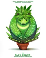  aloe_vera ambiguous_gender bear black_eyes claws digital_media_(artwork) digital_painting_(artwork) elemental_creature english_text feral flora_fauna flower_pot humor mammal piper_thibodeau plant pun simple_background solo text url visual_pun white_background 