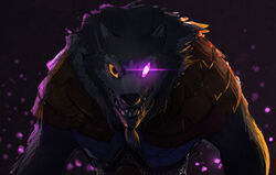  anthro armello armor black_nose canid canine canis clothed clothing fang_(armello) league_of_geeks male mammal purpleground02 solo teeth wolf 