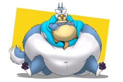  2025 anthro belly big_belly bottomless bottomless_anthro bottomless_female canid canine canis claws clothed clothing duo ears_up female front_view fur hectorthewolf hi_res huge_belly hyper hyper_belly illumination_entertainment male mammal morbidly_obese morbidly_obese_anthro morbidly_obese_female navel obese obese_anthro obese_female overweight overweight_anthro overweight_female paws porsha_crystal shirt sing_(movie) sitting tail topwear torn_clothing torn_shirt torn_topwear wide_eyed wolf 