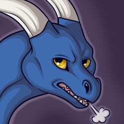  1:1 deerdaddy13 dragon ezurth feral frustrated headshot_portrait horn icon male mythological_creature mythological_scalie mythology open_mouth portrait reaction_image scalie sigh sighing simple_background solo teeth tongue yellow_eyes 