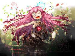  asabakan damaged female gears heart long_hair mechanical_parts megurine_luka music petals pink_hair singing vocaloid wander_last_(vocaloid) 