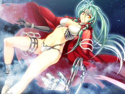  aqua_hair black_gloves bra bracelet breasts cape cleavage closed_mouth elbow_gloves female floating_hair game_cg gloves hair_between_eyes hair_intakes hanawa_momiji jewelry jingai_makyou large_breasts long_hair looking_at_viewer multi-strapped_panties navel night nishii_(damnedrive) official_art panties red_cape sky solo star_(sky) starry_sky thigh_strap underwear very_long_hair white_bra white_panties yellow_eyes 