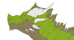  absurd_res alpha_channel anthro blizzard_entertainment dracthyr dragon european_mythology frill_(anatomy) green_body green_eyes green_scales half-closed_eyes head_crest head_frill headshot_portrait hi_res horn humanoid male mythological_creature mythological_scalie mythology narrowed_eyes plated_scales portrait scales scalie simple_background simple_coloring smile solo transparent_background warcraft western_dragon ysulyan ysulyan_(ysulyan) 