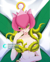  4:5 bandai_namco breasts digimon digimon_(species) elemental_creature elemental_humanoid fairy female flora_fauna flower humanoid leaf leaf_wings lillymon mitgard-knight plant plant_humanoid rose_(flower) solo vines wings yellow_eyes 