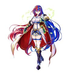  alear_(awoken_divinity)_(fire_emblem) alear_(female)_(fire_emblem) alear_(fire_emblem) armor blue_eyes blue_hair braid breasts crossed_bangs crown_braid female fire_emblem fire_emblem_engage fire_emblem_heroes full_body gloves heterochromia jewelry kousei_horiguchi long_hair looking_at_viewer medium_breasts miniskirt multicolored_hair official_art red_eyes skirt smile solo split-color_hair tiara two-tone_hair very_long_hair zettai_ryouiki 