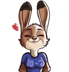  2018 alpha_channel anthro breasts brown_body brown_fur cheek_tuft closed_eyes clothed clothing dipstick_ears ear_markings facial_tuft female fur head_tuft heart_symbol juantriforce lagomorph leporid mammal multicolored_ears rabbit shirt simple_background smile solo topwear transparent_background trisha_rose_(bluelighthouse) tuft 