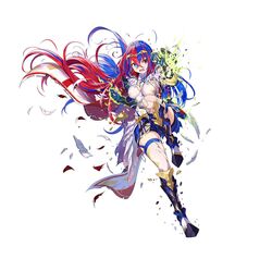  alear_(awoken_divinity)_(fire_emblem) alear_(female)_(fire_emblem) alear_(fire_emblem) armor black_shorts blue_eyes blue_hair braid breasts crossed_bangs crown_braid female fire_emblem fire_emblem_engage fire_emblem_heroes full_body gloves heterochromia jewelry kousei_horiguchi long_hair looking_at_viewer medium_breasts miniskirt multicolored_hair official_art red_eyes short_shorts shorts skirt smile solo split-color_hair tiara two-tone_hair very_long_hair 