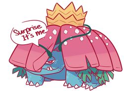  animated animated claws commentary english_commentary english_text full_body gigantamax gigantamax_venusaur kimarisgundam looking_at_viewer no_humans pokemon pokemon_(creature) simple_background solo standing venusaur white_background 