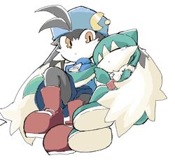  anthro arm_around_partner bandai_namco blush clothing cuddling curled_up domestic_cat duo felid feline felis floppy_ears fluffy footwear hug king_of_sorrow klonoa klonoa_(series) love male male/male mammal namuklo shoes sleeping zipper 