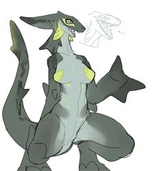  bebebebebe dragon female fin green_body marine mythological_creature mythological_scalie mythology scalie simple_background solo tagme tail white_background 