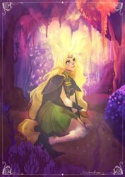  alternate_species blonde_hair deedlit detailed_background elf equid equine female forest fur grass hair hi_res hooves horn humanoid humanoid_pointy_ears mammal mythological_creature mythological_equine mythology nakitacat outside plant record_of_lodoss_war sitting smile solo species_transformation transformation tree unicorn white_body white_fur 