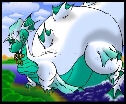  aquatic_dragon ass belly big_belly big_breasts big_butt blue_body blue_eyes breasts dragon duo female huge_belly huge_breasts human humanoid larger_female link love male mammal marine monobutt mythological_creature mythological_scalie mythology nintendo obese ocarina_of_time overweight princess_ruto scalie sea size_difference size_transformation the_legend_of_zelda thick_neck transformation virus-20 water 