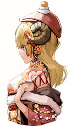  animal_ears blonde_hair bow breasts female floral_print from_side fur_trim genek hairbow hat highres hololive horns japanese_clothes kimono long_hair long_sleeves obi sash sheep_ears sheep_girl sheep_horns sideboob single_horn solo tsunomaki_watame tsunomaki_watame_(1st_costume) tsunomaki_watame_(new_year) virtual_youtuber 