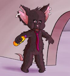  anthro black_body black_fur camille_(fortnite) ear_piercing epic_games female female/female fortnite fortnite:_battle_royale foxboi_(artist) fur hi_res mammal meme metro-goldwyn-mayer murid murine parody piercing rat red_eyes rodent silly silly_face slap_juice solo tom_and_jerry 