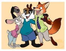  2025 3_toes anthro barefoot beeton black_pawpads bottomwear brown_body brown_fur buckteeth canid canine cellphone claws clothing collared_shirt digital_media_(artwork) disney dress_shirt electronics fangs feet female finger_claws fox fur green_eyes grey_body grey_fur group hi_res judy_hopps lagomorph leporid male mammal multicolored_body multicolored_fur necktie nick_wilde open_mouth orange_body orange_fur pants pastelcore pawpads paws phone plantigrade procyonid purple_eyes rabbit raccoon selfie shirt shorts teeth toe_claws toes topwear trio two_tone_body two_tone_fur white_body white_fur zootopia 