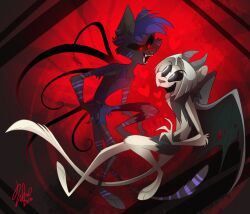  demon duo evo_star felid feline hi_res male male/male mammal rwanda_star vivzmind 