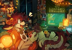  :d absurd_res anthro artist_name banner biped black_body black_fur brown_body brown_fur calendar claws clock computer_keyboard computer_mouse container controller cup digital_clock digital_drawing_(artwork) digital_media_(artwork) dragon electronics feet finger_claws fur furniture furred_dragon furred_scalie game_controller gaming hair happy hi_res horn inside lamp lava_lamp light lighting mintcashew monitor mug multicolored_body multicolored_fur mythological_creature mythological_scalie mythology night open_mouth open_smile paper pen plant playing_video_game plushie post-it_note poster scalie scissors sitting smile solo table tail text toe_claws wall_(structure) window 