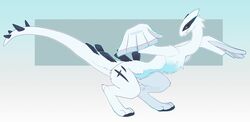  ambiguous_gender feral fluffy generation_2_pokemon legendary_pokemon lugia narrowed_eyes nessus_(smooshkin) nintendo pawpads paws pokemon pokemon_(species) smooshkin solo spread_arms standing tail wings 