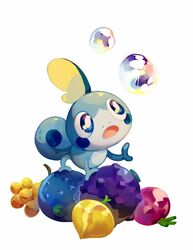  2019 ambiguous_gender amphibian berry blue_berry blue_body blue_eyes bubble digital_media_(artwork) digital_painting_(artwork) feral food fruit generation_8_pokemon grepa_berry magost_berry nintendo open_mouth oran_berry pink_berry plant pokemon pokemon_(species) pokemon_berry purple_berry shaded shiranova signature simple_background sobble solo source_request standing tongue unavailable_at_source white_background wiki_berry yellow_berry 