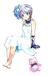  blue_eyes commentary_request curly_hair djmax djmax_portable dress earrings feline female gloves hair_ribbon heart jewelry ladymade_star miyakodori_(tearingpage) nina_klatt purple_hair ribbon side_ponytail solo stuffed_animal stuffed_toy 