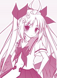  bad_id bad_pixiv_id dollar_sign female greed_packet_unlimited hair_ribbon halftone highres long_hair low_wings monochrome nokia purple_theme ribbon school_uniform serafuku solo tapioka_(coconuts) wings 