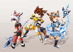  2016 blue_eyes canid canine clothed clothing cute_fangs group hi_res magic male mammal orange_eyes rann red_eyes trio young 