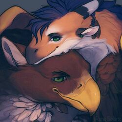  1:1 avian bird dragon duo feathers female feral gabrielgryphon gryphon lizard male male/female mythological_avian mythology reptile runasolaris scalie 