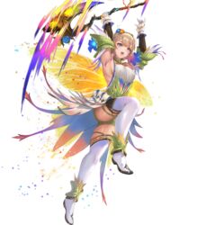  attack axe boots breasts butterfly_wings detached_sleeves dress fairy fairy_wings female fire_emblem fire_emblem_heroes flower hair_flower hair_ornament highres holding holding_axe insect_wings knee_up medium_breasts non-web_source official_alternate_costume official_art open_mouth peony_(cherished_dream)_(fire_emblem) peony_(fire_emblem) plant_hair sideboob skindentation solo teeth thigh_boots thighhighs thighs transparent_background upper_teeth_only v-shaped_eyebrows white_thighhighs wings yellow_dress yoshiku_(oden-usagi) 