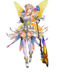  axe boots breasts butterfly_wings detached_sleeves dress fairy fairy_wings female fire_emblem fire_emblem_heroes flower green_shorts hair_flower hair_ornament highres holding holding_axe insect_wings looking_at_viewer medium_breasts non-web_source official_alternate_costume official_art peony_(cherished_dream)_(fire_emblem) peony_(fire_emblem) plant_hair short_shorts shorts sideboob skindentation smile solo thigh_boots thighhighs thighs transparent_background white_thighhighs wings yellow_dress yoshiku_(oden-usagi) 