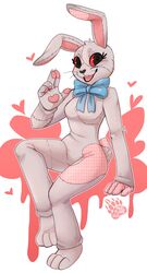  2020 absurd_res bow_(feature) bow_tie breasts claws clothing costume dated female five_nights_at_freddy&#039;s five_nights_at_freddy&#039;s:_security_breach fursuit gesture hi_res human human_only lagomorph leporid looking_at_viewer mammal not_furry not_furry_wearing_fursuit pawprint_in_signature pixelflare rabbit red_eyes red_sclera scottgames signature solo steel_wool_studios stitch_(sewing) vanny_(fnaf) waving waving_at_viewer white_body year 