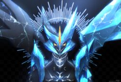  artist_name black_kyurem body_markings colored_sclera commentary copyright_name electricity electrokinesis highres ice iogi_(iogi_k) kyurem looking_at_viewer no_humans pokemon pokemon_(creature) sharp_teeth solo teeth yellow_sclera 