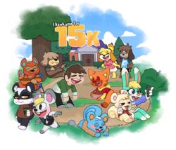  absurd_res animal_crossing anthro bella_(animal_crossing) bottomless brother_(lore) brother_and_sister_(lore) canid canine canis clay_(animal_crossing) clothed clothing cricetid crushpepper digby_(animal_crossing) domestic_cat domestic_dog felid feline felis female female_anthro filbert_(animal_crossing) fraternal_twins group hamster hand_holding hi_res human isabelle_(animal_crossing) lagomorph leporid male male_human mammal marshal_(animal_crossing) mouse murid murine nintendo outside pepper_(crushpepper) rabbit rodent sasha_(animal_crossing) sciurid shep_(animal_crossing) shih_tzu sibling_(lore) sister_(lore) tasha_(animal_crossing) toy_dog tree_squirrel twins_(lore) 