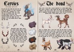  ambiguous_gender bear canid canine cervie cervine deer english_text feral flower fox group hi_res magic mammal plant shadoweyenoom species_sheet text 