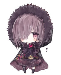  bad_id bad_pixiv_id black_cape black_dress black_socks blush brown_cape brown_hair cape chibi commentary_request cottontailtokki dress female fur-trimmed_dress fur-trimmed_hood fur-trimmed_sleeves fur_trim hair_over_one_eye hands_up hood hooded_cape kneehighs multicolored_cape multicolored_clothes red_eyes shadowverse shingeki_no_bahamut simple_background skull socks solo standing white_background wizardess_of_oz 