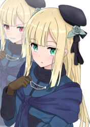  :o atsumisu bad_id bad_pixiv_id beret black_headwear black_ribbon blonde_hair blue_dress blunt_bangs blush brown_gloves commentary_request dress fate/grand_order fate_(series) female flower gloves green_eyes grey_flower grey_rose grin hair_flower hair_ornament hair_ribbon hand_up hat long_hair long_sleeves looking_at_viewer lord_el-melloi_ii_case_files multiple_views parted_lips red_eyes reines_el-melloi_archisorte ribbon rose simple_background smile tilted_headwear v-shaped_eyebrows very_long_hair white_background 